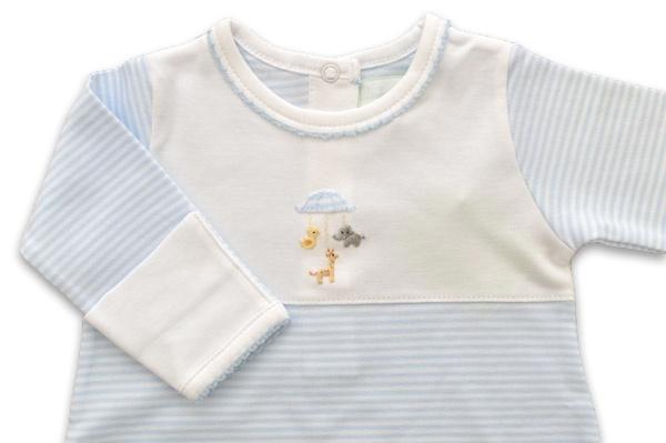 Boy Animal Mobile Blue Stripe Daygown