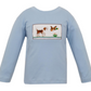 Boy's Mallard Hunting Smocked Light Blue Long Sleeve T-Shirt