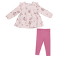 Ruffle Top Tunic & Rib Leggings, Pink Woodsorrel Floral