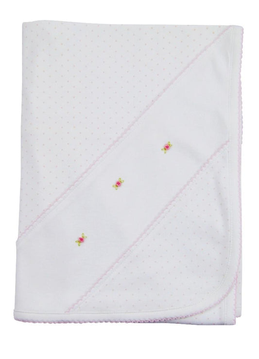 Peggy Rosette Pink Dot Receiving Blanket