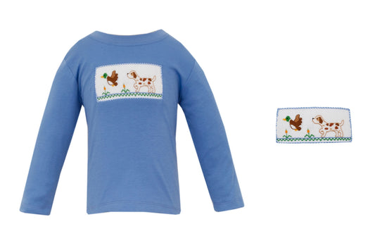 Hunting Pup Blue Knit Boy's T-Shirt
