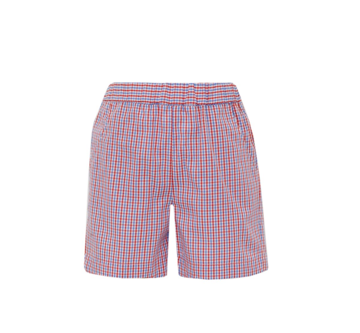 Boy's Red and Blue Gingham Shorts