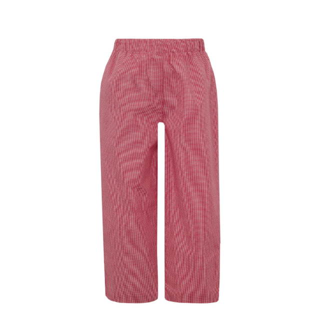 Boy's Red Microcheck Pants