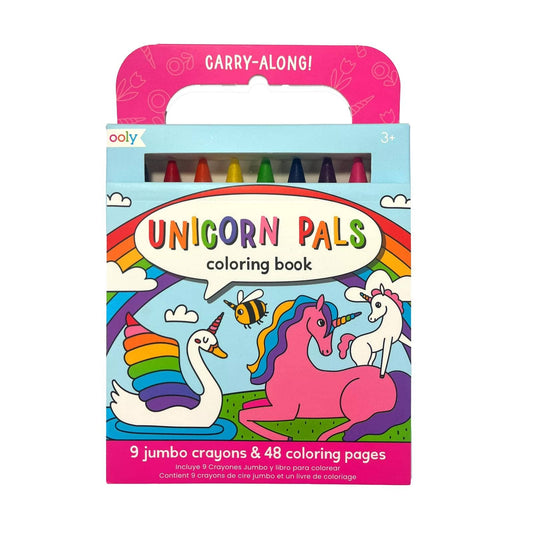 Carry Along Crayons & Coloring Book Kit, Unicorn Pals