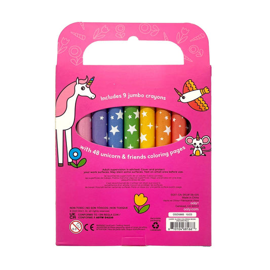 Carry Along Crayons & Coloring Book Kit, Unicorn Pals