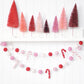 Pink and Red Felt Candy Cane Garland
