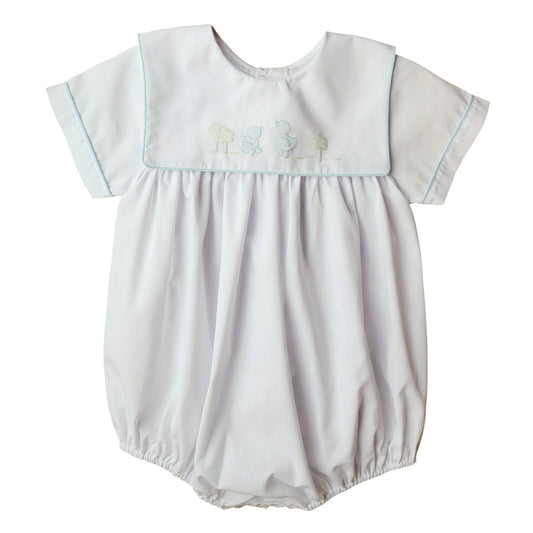Boy's Square Bib Bubble with Chick Embroidery