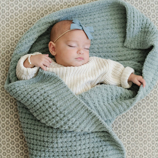 Waffle Knit Receiving Blanket, Elm