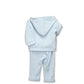 Blue Long Sleeve Seersucker Trim Pant Set