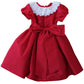 Red Taffeta Lace Collar Dress