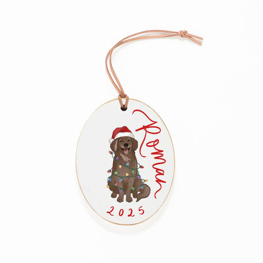 Ornament, Chocolate Dog in Lights