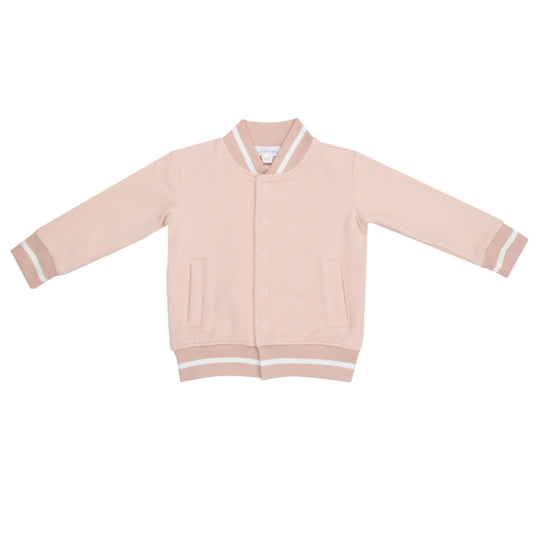 Letterman Jacket, French Terry Solid Pink