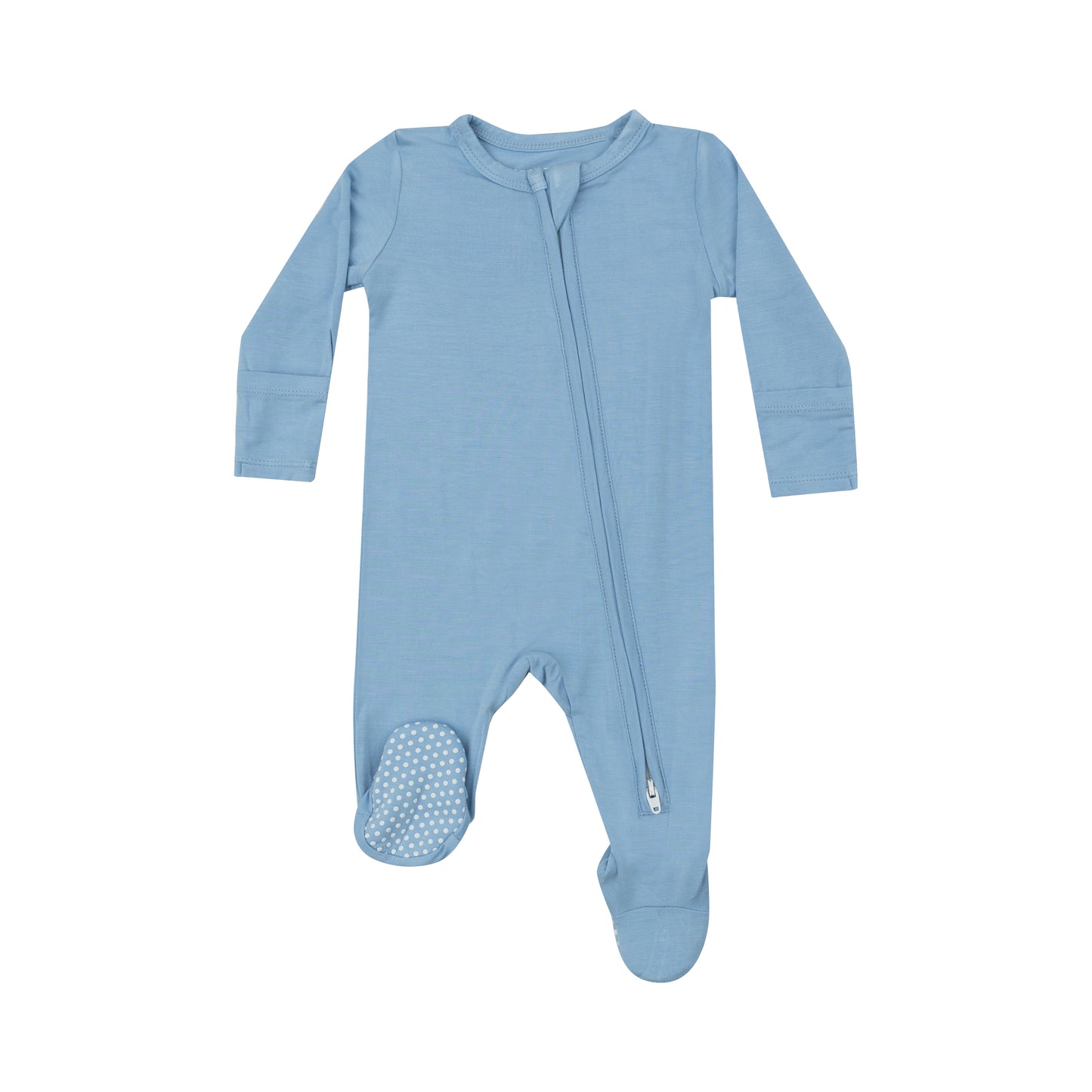 2 Way Zipper Bamboo Footie, Glacier Lake Blue