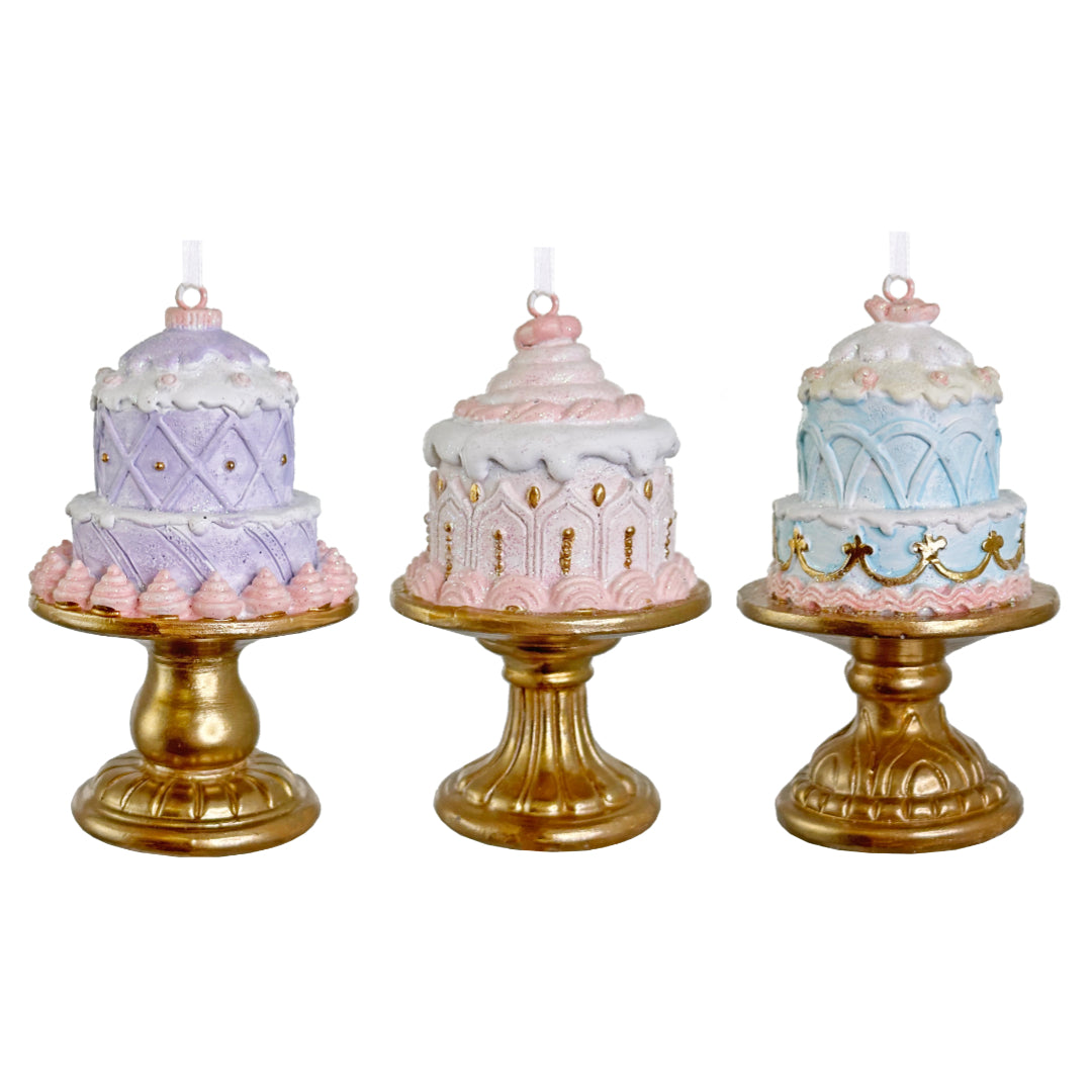 Ornament, Cake on Gold Stand (sold individually)