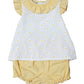 Daisies Embroidered Yellow Stripe Bloomer Set