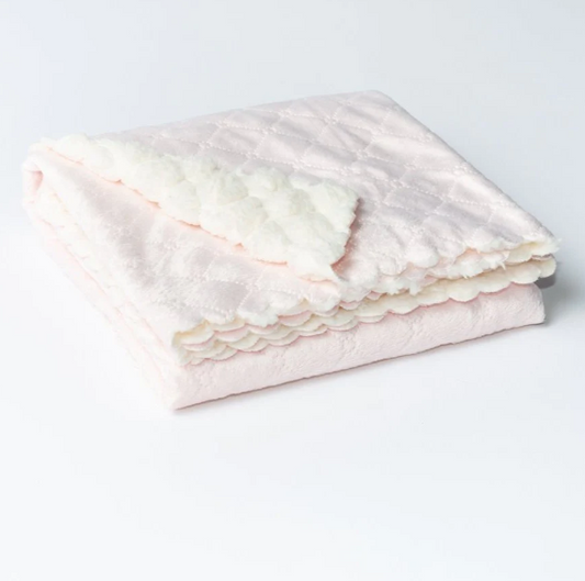 Quilted Plush Baby Blanket, Pink