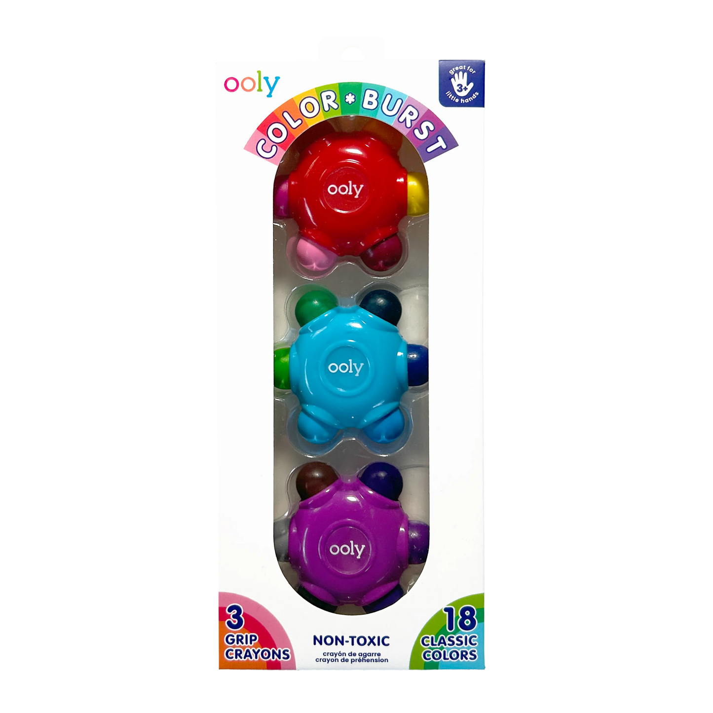 Color Burst Easy Grip Crayons, Set of 3