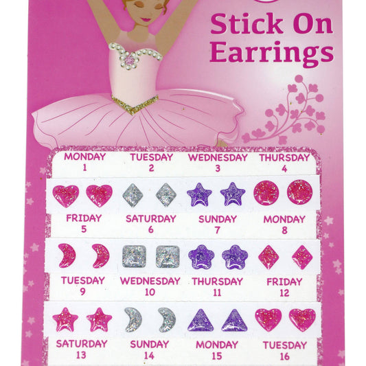 30 Pairs Ballerina Stick On Earrings, Pack of 12