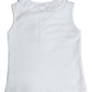 Girl's White Ruffle Neck Sleeveless Top