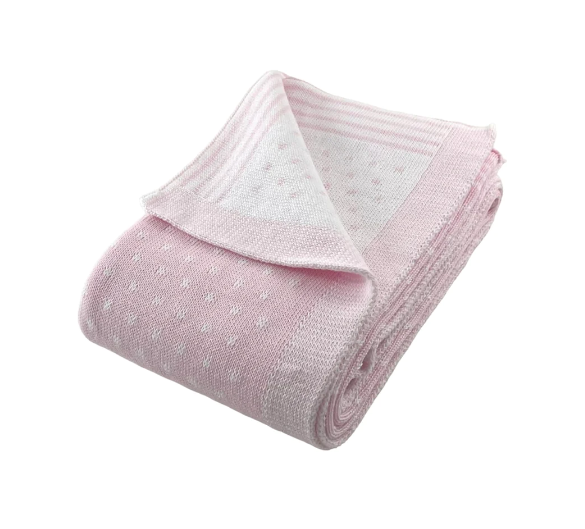 Cotton Dot Blanket, Pink