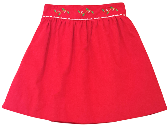 Corduroy Red Christmas Skirt