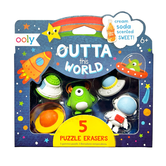 Outta This World-Scented Puzzle Eraser, Set of 5