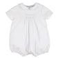 Sweet Smock Boy Bubble, White w/ Blue