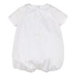 Sweet Smock Boy Bubble, White w/ Blue