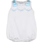 Timeless Treasures Bubble, White w/ Blue Stain Bows