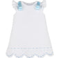 Timeless Treasures A-line Dress, White w/ Blue Satin Bows