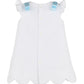 Timeless Treasures A-line Dress, White w/ Blue Satin Bows