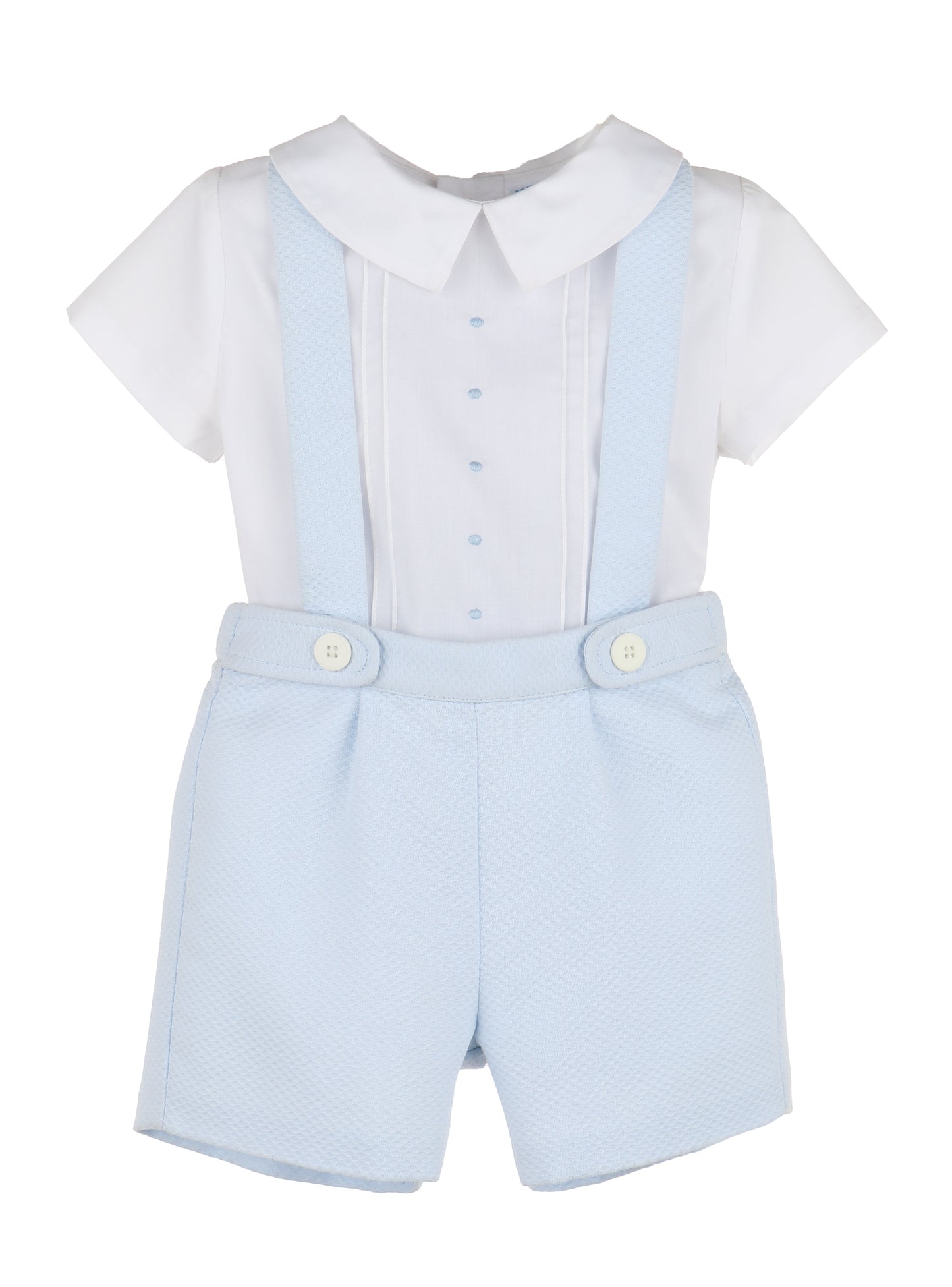 Timeless Treasures Boy Blue Overall Short Set