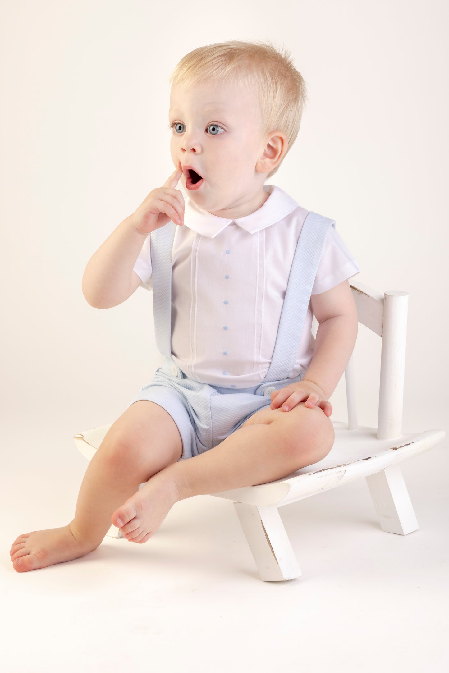 Timeless Treasures Boy Blue Overall Short Set