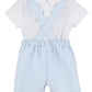 Timeless Treasures Boy Blue Overall Short Set