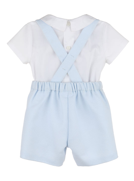 Timeless Treasures Boy Blue Overall Short Set