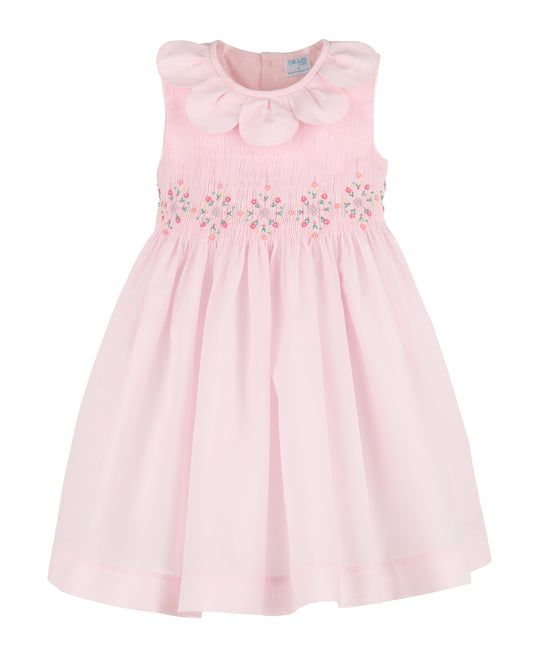 Classical Diamond Smock Petal Collar Pink Dress