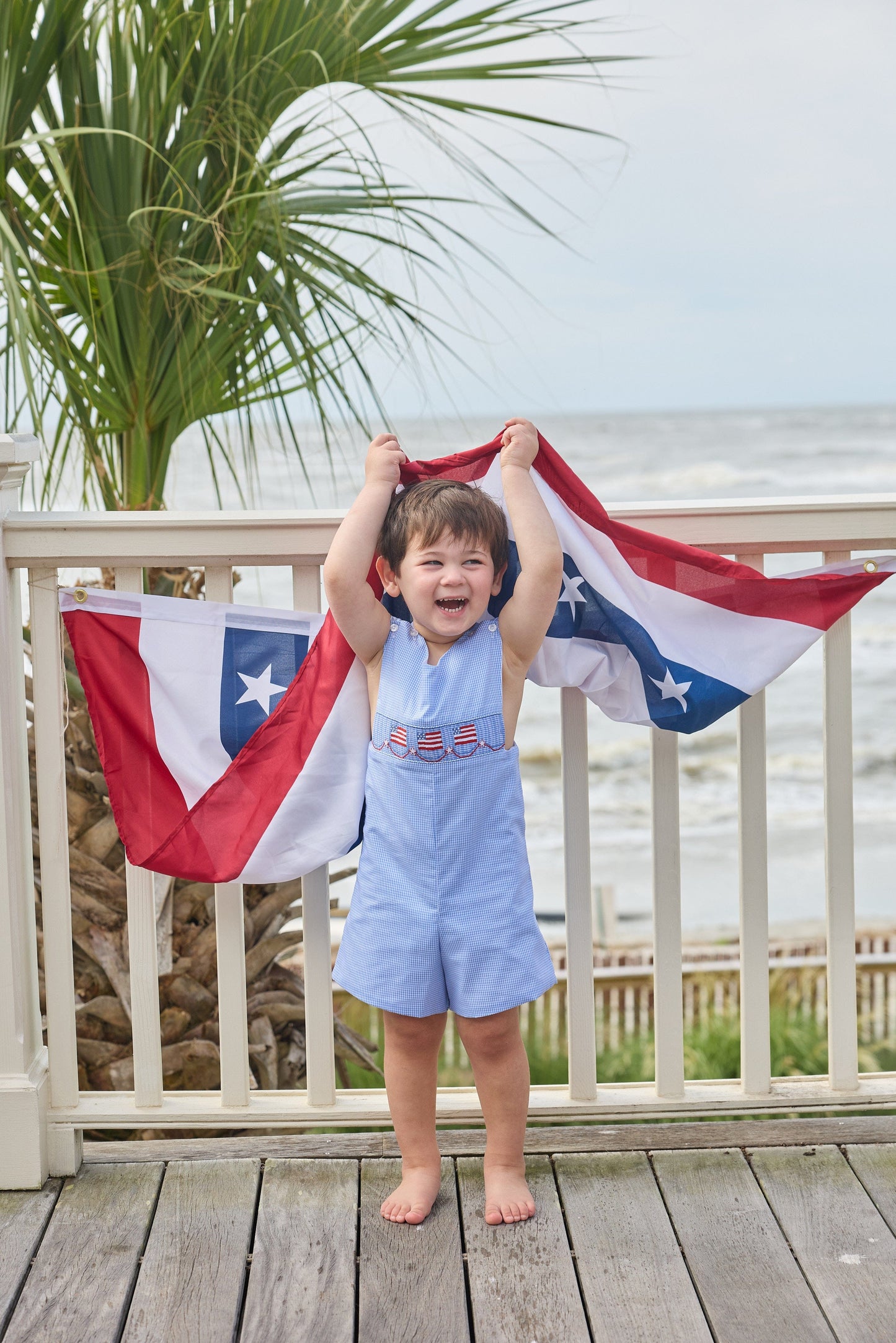 Smocked Shortall - Flags