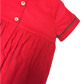 Red Corduroy Christmas Smocked Bubble