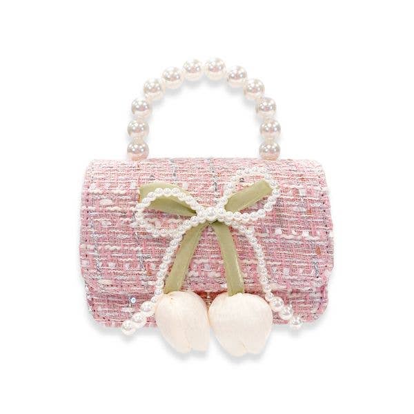 Lily & Bow Tweed Purse, Pink