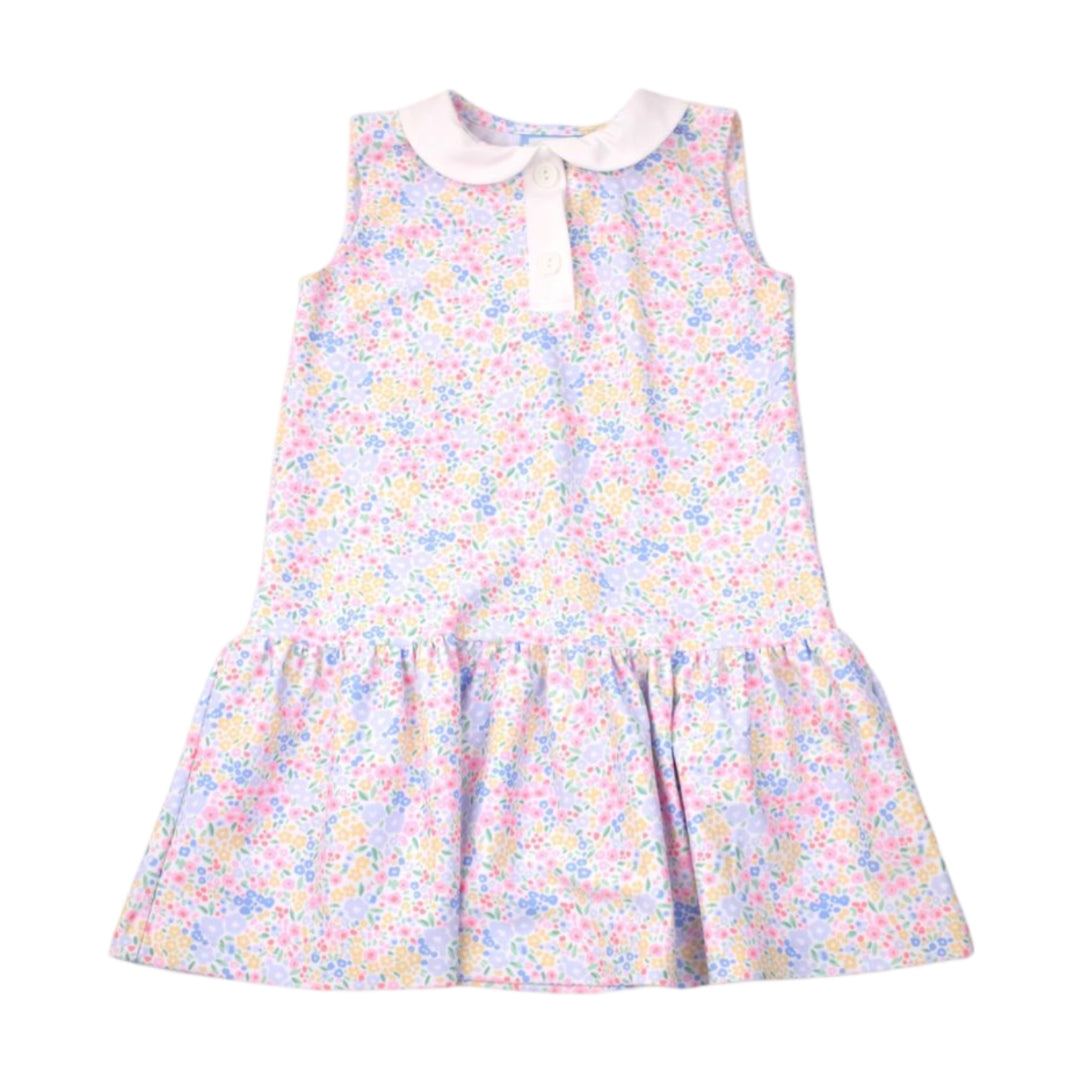 Meadow Floral Sleeveless Polo Dress