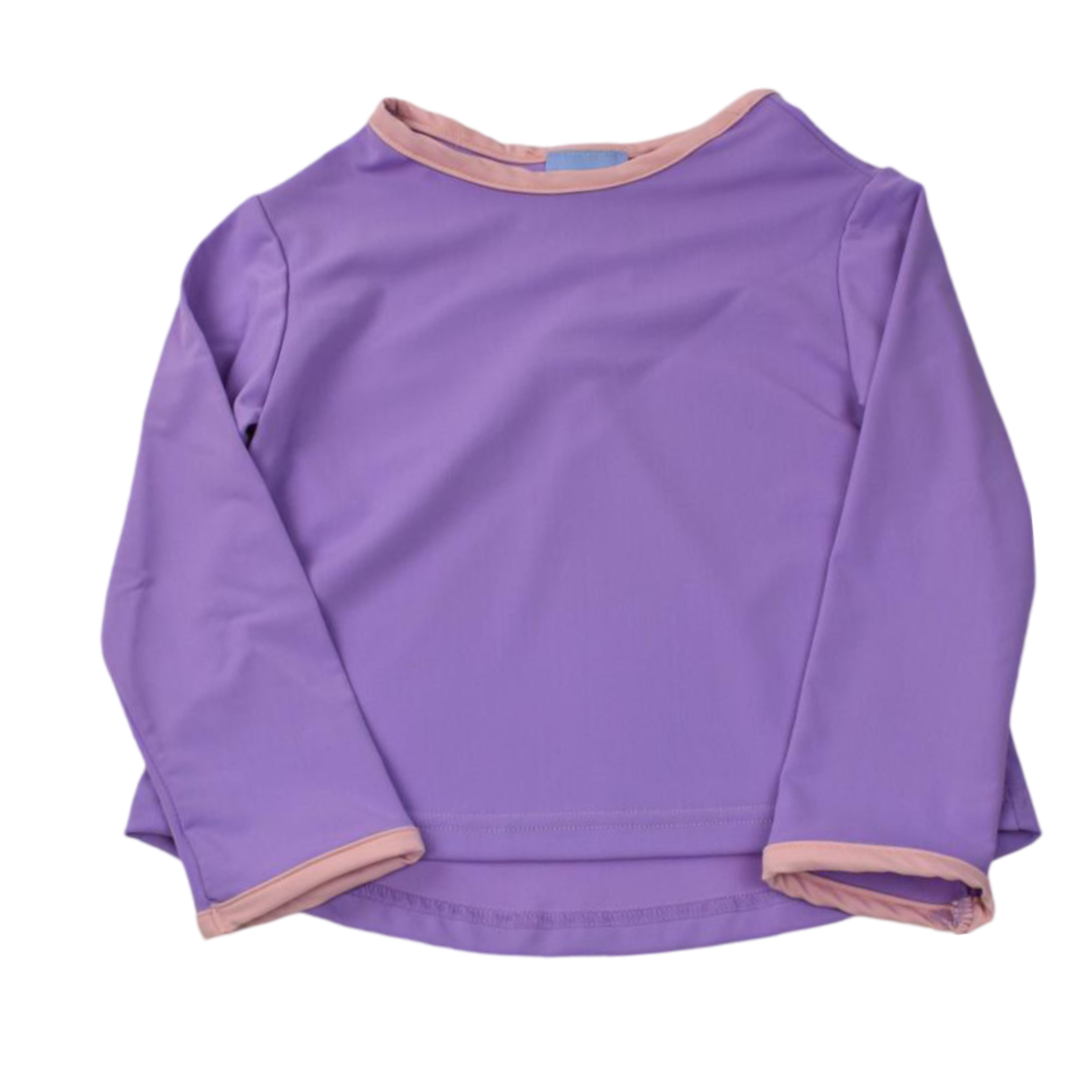 Purple Long Sleeve Top with Pink Trim