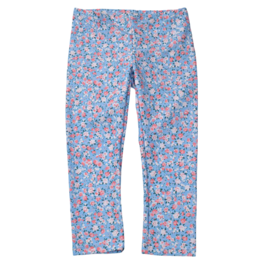 Blue & Pink Floral Leggings