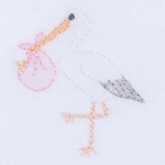 Vintage Stork Receiving Blanket