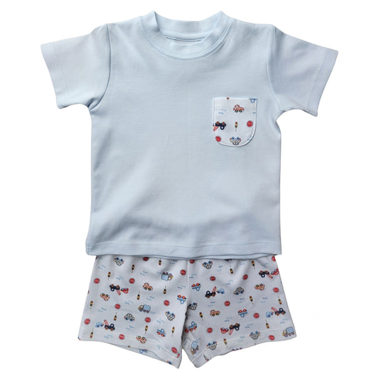 Fishing with Fred Short Sleeve Pale Blue Romper – Baby Braithwaite