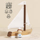 Wooden Sailing Boat & Captain