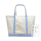 Maxi Tote, Coated Canvas Large Natural With Gingham Sky