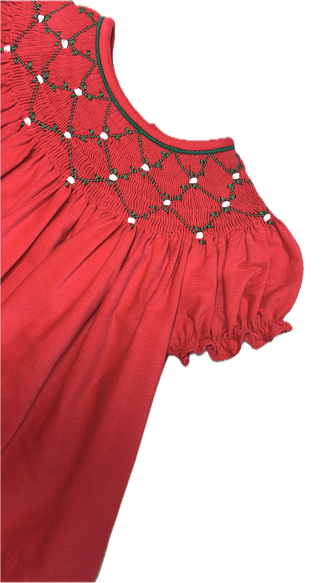 Red Corduroy Smocked Bishop Christmas Classic