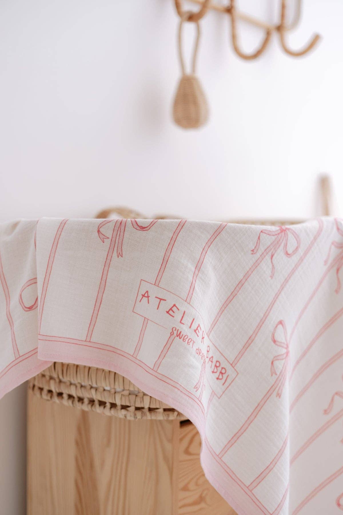 Muslin Swaddle, Pink Ribbon