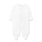 Hand Smocked Pima Playsuit, White & Pink