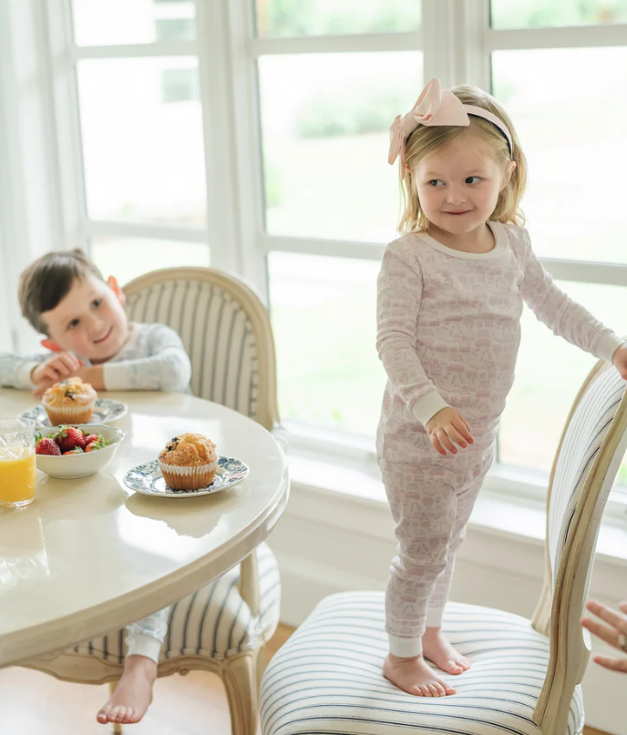 Ava Pajama Set, School Days Pink